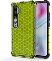 Voor Xiaomi Mi Note10 Shockproof Honeycomb PC + TPU Case (groen)