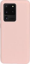 Voor Galaxy S20 Ultra Frosted Candy-gekleurde ultradunne TPU-telefoonhoes (roze)