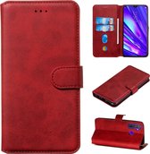 Voor OPPO Realme 5 Pro / Realme Q Classic Calf Texture Horizontal Flip PU Leather Case, met houder & kaartsleuven & portemonnee (rood)