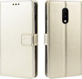 Retro Crazy Horse Texture horizontale flip lederen case voor OnePlus 7, met houder & kaartsleuven & fotolijst (goud)