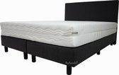 Bedworld Boxspring 180x200 cm met Matras - Luxe Hoofdbord - Gestoffeerd - Gemiddeld Ligcomfort - Antraciet