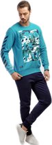 Embrator mannen Joggingpak army turquoise/donkerblauw maat M