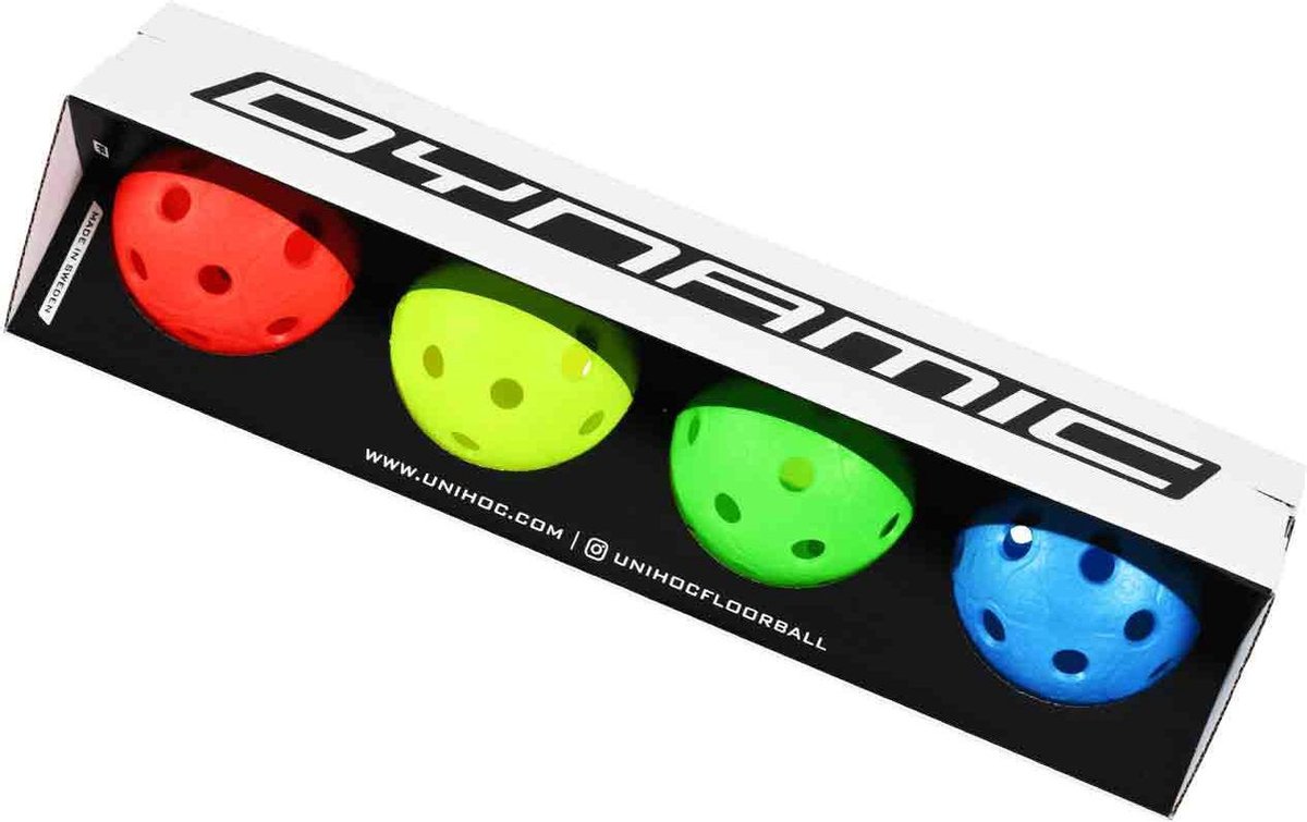 Floorball Unihockey Dynamic Gatenballen Wedstrijd set 4 stuks