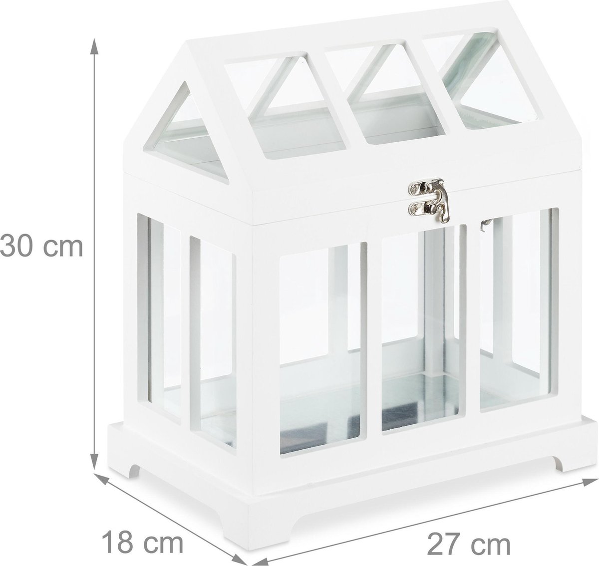 mini kweekkas - set van 2 - vensterbank - binnen - glas - MDF - 2 groottes - wit — cadeau in Wonen & Interieur - foto 5