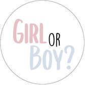 25 x Gender Reveal Party Stickers | Jongen Of Meisje | Blauw Roze | Zwanger Baby Geboortestickers
