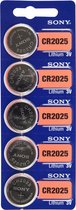 5 Stuks - Sony CR2025 / DL2025 3V 160mAh Lithium knoopcel batterij