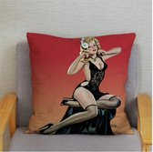 Kussenhoes retro pin-up (korte pluche)