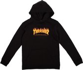 Thrasher YOUTH FLAME HOODED SWEAT sweater skate jongens zwart