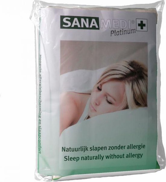 Sanamedi Platinum GOTS dekbedhoes anti-allergie 140x200 cm 100% biologisch katoen huisstofmijt en allergeen stof dicht.
