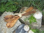Slabestek - slalepel en -vork - duurzaam - gemaakt van olijfhout