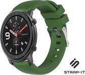 Siliconen Smartwatch bandje - Geschikt voor  Xiaomi Amazfit GTR silicone band - legergroen - 42mm - 42mm - Strap-it Horlogeband / Polsband / Armband