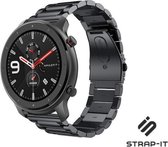 Stalen Smartwatch bandje - Geschikt voor  Xiaomi Amazfit GTR stalen band - zwart - 42mm - Strap-it Horlogeband / Polsband / Armband