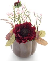 Bloemstuk in vaas-Nepbloemen-Kunstbloemen boeket-Zijden boeket in vaas-Nep bloemen decoratie