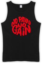 Zwarte Tanktop met " No Pain No gain “ print Rood size S