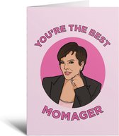 Kaart - You're The Best Momager - Roze - Paars - Liefde - Mama - Cadeautje - Geschenk - Moeder