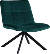 Bronx71® fauteuil velvet groen Eevi - Fauteuil draaibaar - fauteuil industrieel zonder armleuningen - Fauteuil groen - Zetel 1 persoons