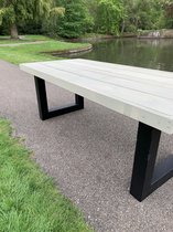 Complete tuinset Freddo 4 persoons * aanbieding * | Tuintafel van steigerhout 1.80 x 0.95 met stalen tafelpoten X-, U-vorm met twee bankjes | Quattro Design