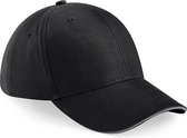 6-panel baseballcap zwart/grijs voor volwassenen