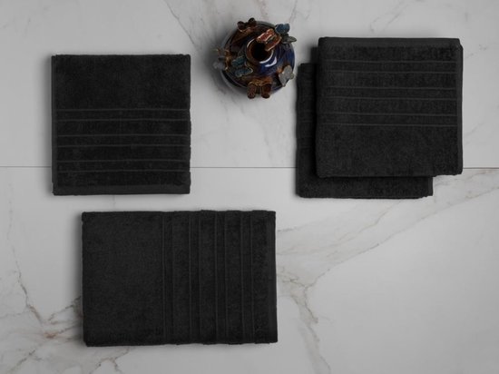 Handdoek Luxor Deluxe - 7 stuks - 50x100 - kleur zwart - Seashell