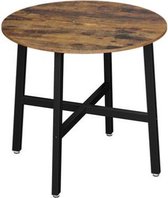 Segenn's Capetown eettafel ronde - tafel - industrieel design - bruin - zwart -  80 x 75 cm (Ø x H)
