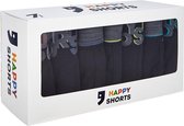 Happy Shorts 7P Zwarte Boxershorts Heren Multipack Effen Zwart -  XXL