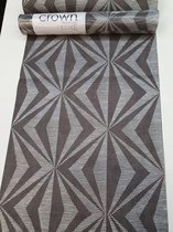 Crown wallcoverings Luxe - Vinylbehang - houtskool met zilver