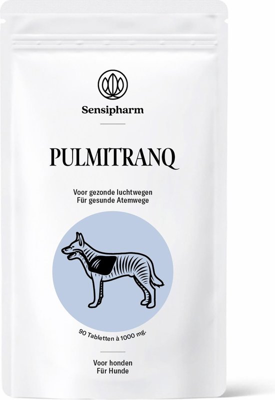 Foto: Sensipharm pulmitranq hond longen luchtwegen voedingssupplement bij hoesten en kennelhoest 90 tabletten 1000 mg