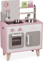Janod - Macaron - Wit/roze houten speelkeuken - Keukenspeelset