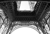 Dibond - Stad - Parijs in wit / grijs / zwart  - 80 x 120 cm.