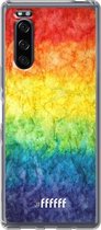 Sony Xperia 5 II Hoesje Transparant TPU Case - Rainbow Veins #ffffff