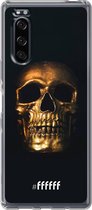 Sony Xperia 5 II Hoesje Transparant TPU Case - Gold Skull #ffffff