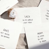 Wenskaarten luxe set van 5 reminders | Poezie Gedichten Kaartenset Ansichtkaart | Tijdloos cadeau  (10x10)