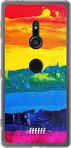 6F hoesje - geschikt voor Sony Xperia XZ2 -  Transparant TPU Case - Rainbow Canvas #ffffff