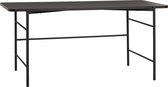 HÜBSCH INTERIOR - Zwart bureau van metaal met zwart FSC® essen blad - 160x83xh74cm