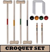 Croquetspel | 16 Delige set | Voor 4 Personen | Massief Grenenhout | Hoogwaardige Kwaliteit