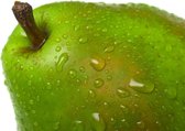 Dibond - Eten / Voeding - fruit / peer in groen / bruin / wit / zwart  - 80 x 120 cm.