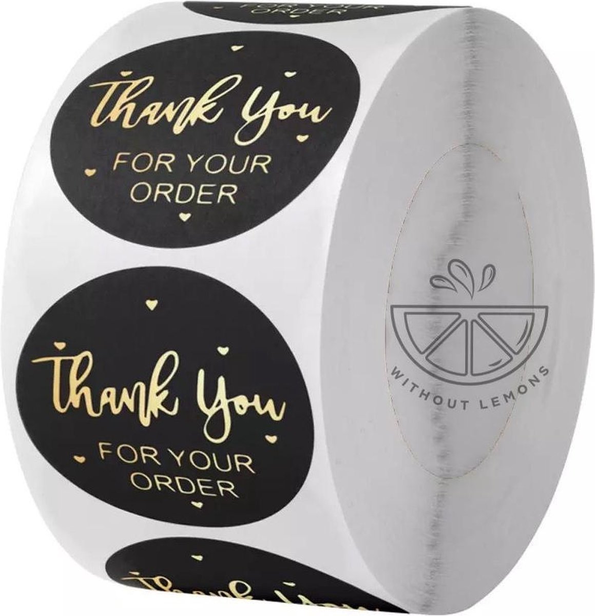 Afbeelding van product Merkloos / Sans marque  500 stuks Zwart Sluitsticker Thank You For Your Order (2.5CM) |Sluitzegel | Bedankje | Envelop | Bedankt | Online Webshop |Small Business | Envelop |Traktatie zakje | Cadeau |