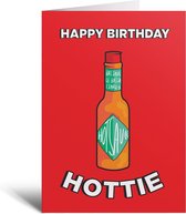Verslaafd Ga door personeel Verjaardag - Kaart - Happy Birthday Hottie - Rood - Cadeau - Grappig - Eten  - Kinderen | bol.com