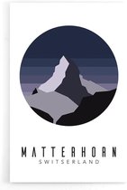 Walljar - Matterhorn Switserland Night III - Muurdecoratie - Poster