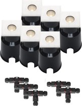 (Complete set) - 6 x LED grondspot Moura IP67 - 3 watt - 230v - Warmwit licht - & - 5 x Kabelverbinder T waterdicht | Tuinverlichting | Buiten spots | Buiten verlichting | LED tuinverlichting