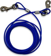 Alice's Garden hondenlijn - omhulde kabel - 4,5 meter - blauw