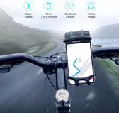 Support universel de téléphone de vélo, support de téléphone portable de vélo Support de guidon de moto en silicone pour téléphone de 4 à 6,5 pouces pour iPhone android Smartphone GPS noir