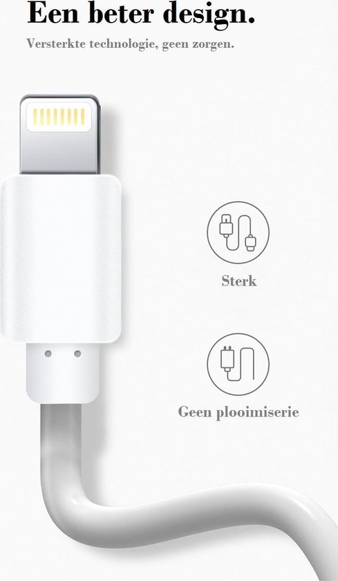 Communisme Percentage verachten iPhone kabel lader oplader lightning 2 STUKS -twee 2 meter- snellader  sterk... | bol.com