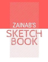 Zainab's Sketchbook: Personalized red sketchbook with name