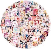 Winkrs | Anime Girl Stickers - Manga Stickers - Sexy Stickers - 100 stickers - stickermix - Voor laptop, agenda, schriften, koffer, etc.