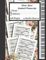 Music Sheet Standard Manuscript -108 Pages 12 Staffs - Staves