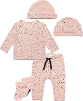 Noppies  SET (5delig) Broek - Shirt - één Mutsje - 2p sokjes -Peach met stip - Maat 44