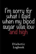 Diabetic Log Book: Log Book for Diabetics Weekly Blood Sugar Diary - 52 weeks - 5 Time Before-After - 111 pages, 6 x9  - Paperback - black background quote