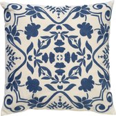 Dutch Decor MENA - Sierkussen van katoen Provincial Blue 45x45 cm - blauw