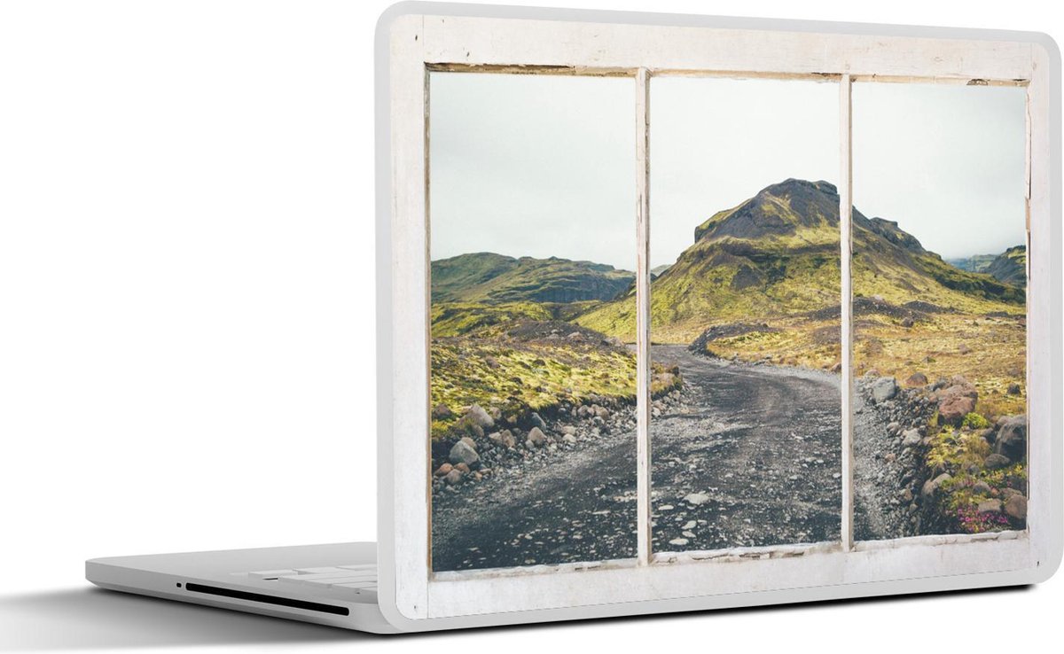 Laptop sticker - 13.3 inch - Doorkijk - Pad - Heuvel - 31x22,5cm - Laptopstickers - Laptop skin - Cover